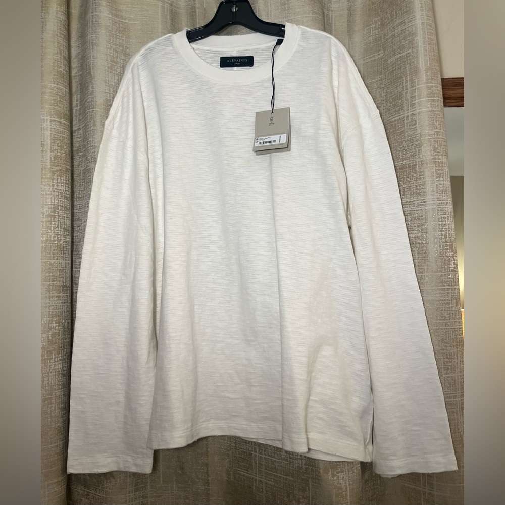 All Saints White Long Sleeve Shirt